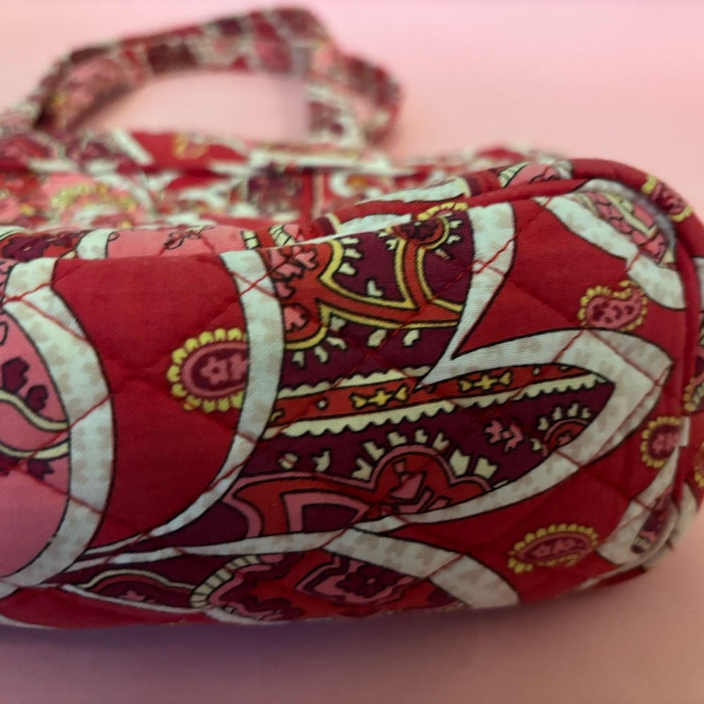 Vera Bradley Rosie Posie Red Pink Small Tote Bag / Shoulder Purse with Pockets - Picture 14 of 15